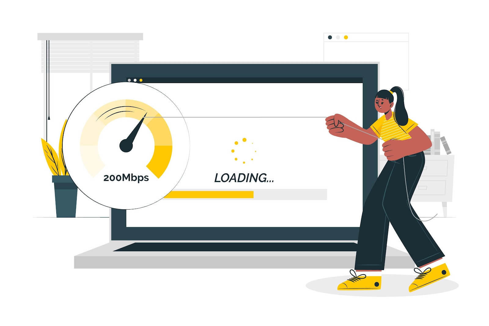 Illustration of ecommerce website speed optimization