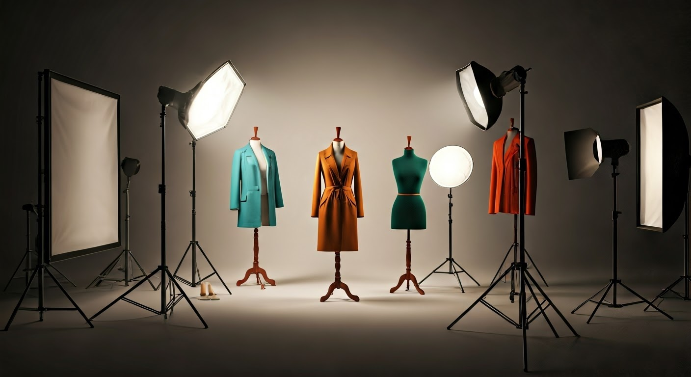 Fashion studio with lighting setups