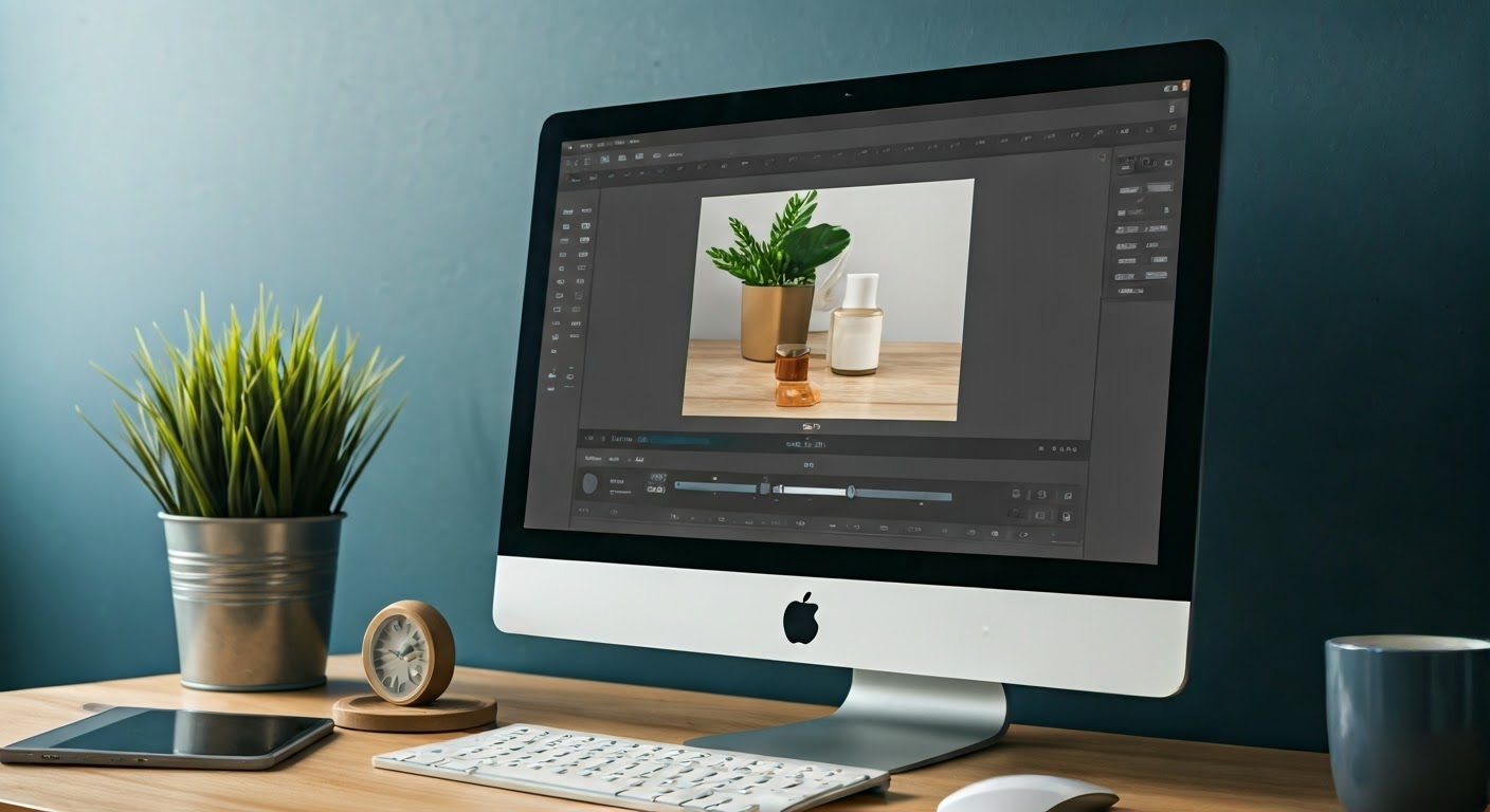 Editing product photos on computer