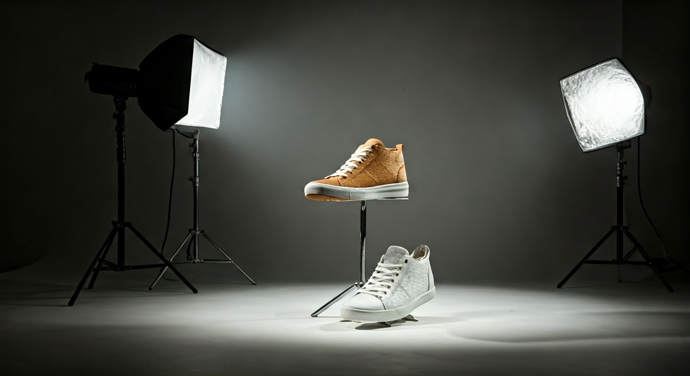 Lighting setup for footwear photography