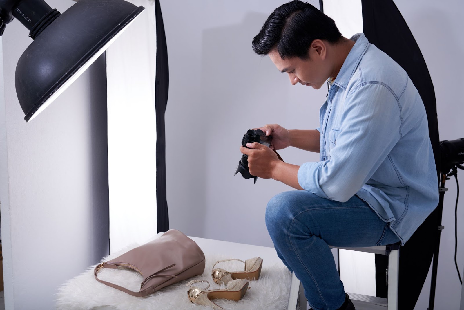 Photographer taking product photos