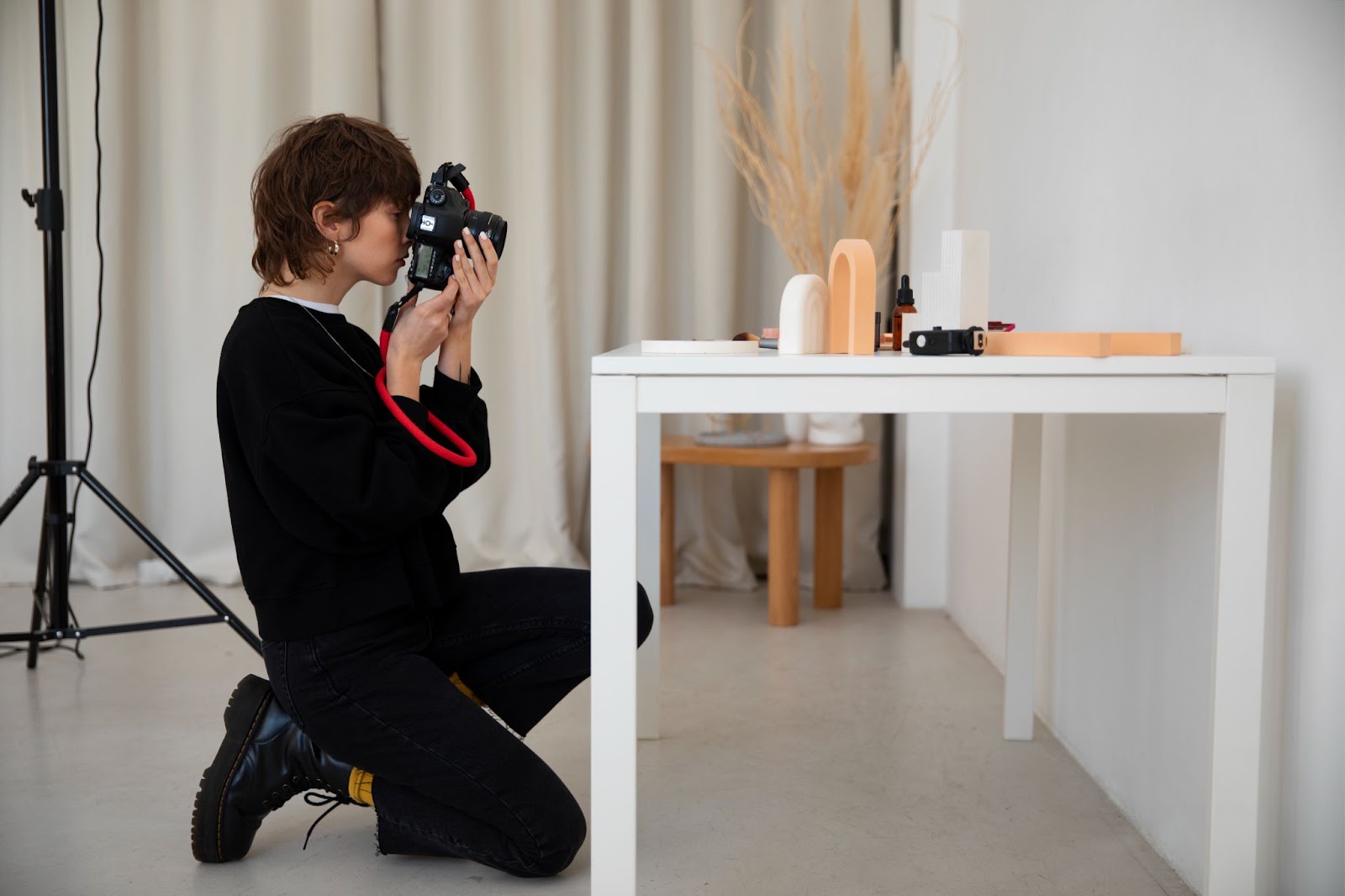 Photographer taking a product photo