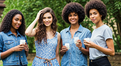 Models showcasing products outdoors